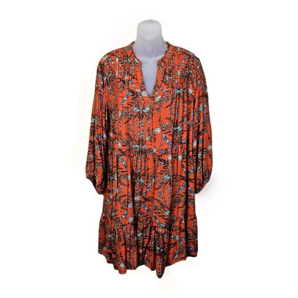 Kelly Louise Judd Anthropologie Flannel Sleep Dress Whimsical Red Dragonfly XL - Picture 4 of 16